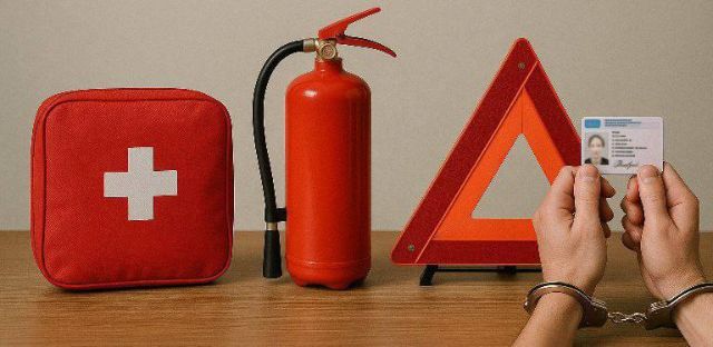 Водіям, увага! До 10 днів арешту за відсутність аптечки, вогнегасника або знаку аварійної зупинки в машині