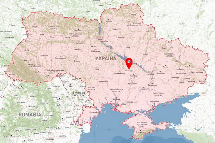 Олександрія на карті України