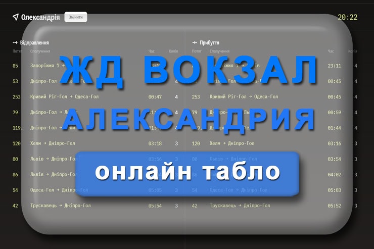 Табло ЖД вокзала Александрия: онлайн расписание поездов