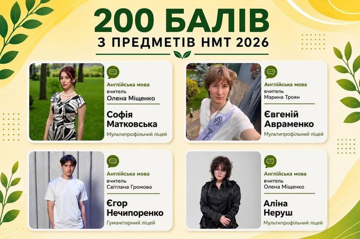Четверо випускників з Олександрії отримали максимальні 200 балів на НМТ